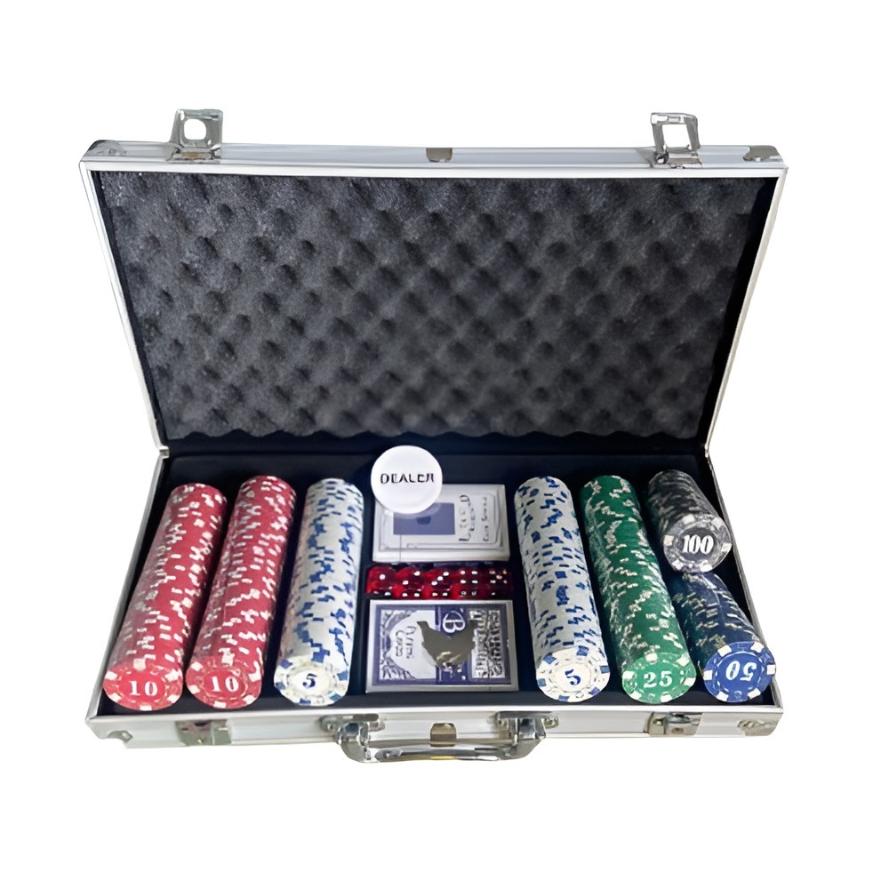 Jogo De Poker Com Maleta Fichas Coloridas 300un Precificadas