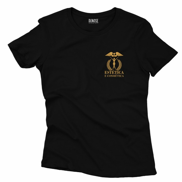 Camiseta Algodão Feminina Estetica e Cosmetica logo peito