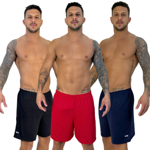 Kit 3 Cueca Samba Canção Suede Masculino Short de Dormir Shortinho Fresquinho e Confortável Pijama