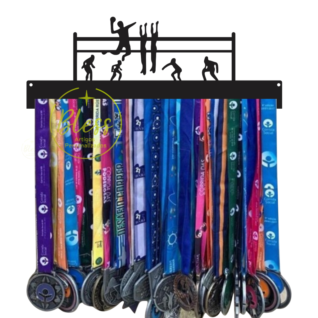 PORTA MEDALHAS VOLEI QUADRO DECORATIVO