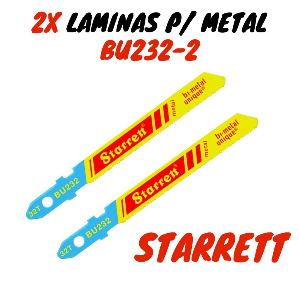2x Lamina Serra Tico-tico 32 Dentes Metal Bu232-2 Starrett