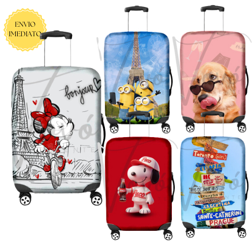 Imagem Capa de Mala para Viagem Protetora Estampas Personagens