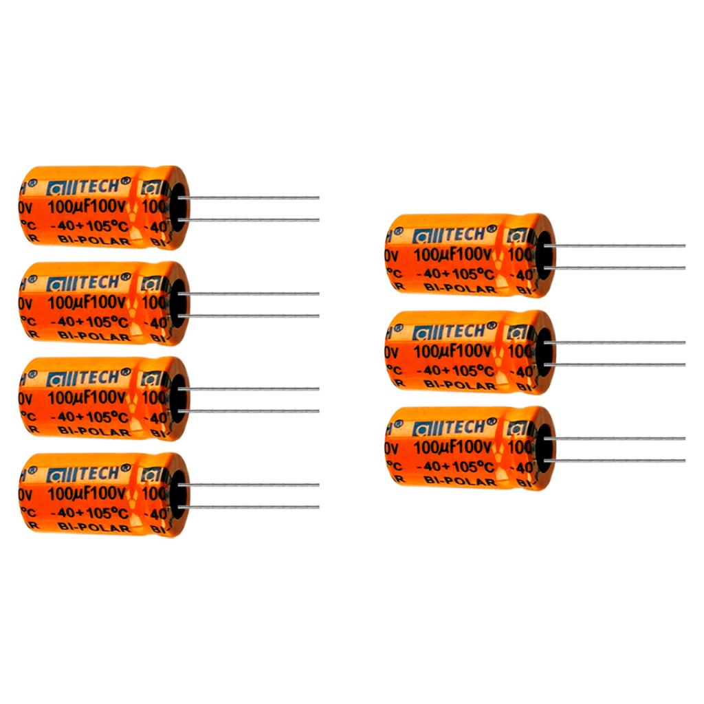 Kit 7x Capacitor Bipolar 100x100 100uf 100v Para Alto Falante