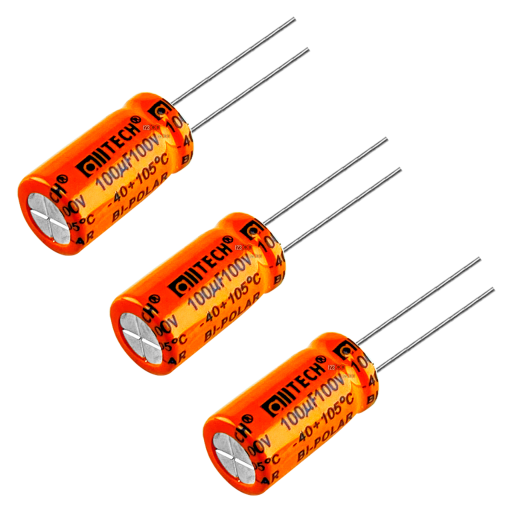 Kit 3 Capacitor Bipolar 100x100 100uf 100v Para Alto Falante