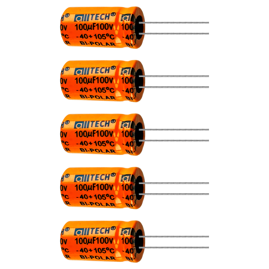 Kit 5 Capacitor Bipolar 100x100 100uf 100v Para Alto Falante