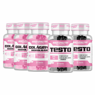 Kit Feminy - 3x Colágeno Hidrolisado & 2x Testo Feminy (Auxilia no Ganho de Massa Magra) PROMO em Oferta na Shopee
