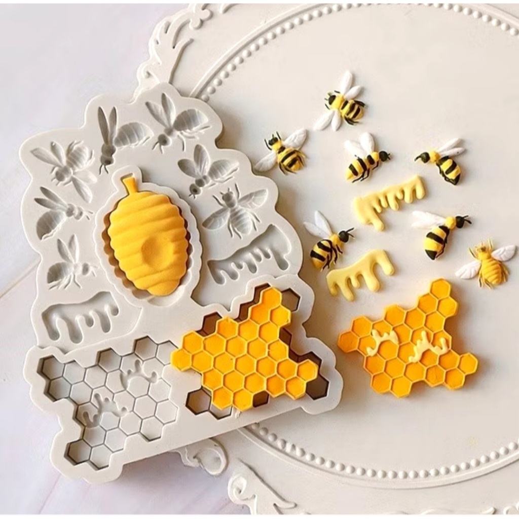 Molde de silicone tema abelha em Oferta na Shopee