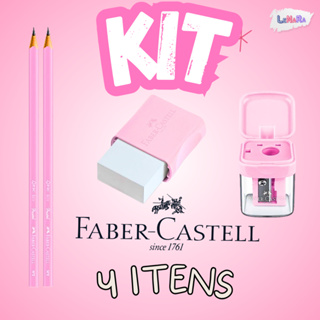 Kit Faber-Castell Escolar 2 Lápis de Escrever + 1 Borracha + 1 Apontador Volta ás aulas e Escritório em Oferta na Shopee