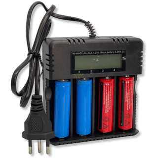 Carregador de Pilhas 4 Compartimentos Universal Tela LED Carregue Inteligente Gaste Menos em Oferta na Shopee