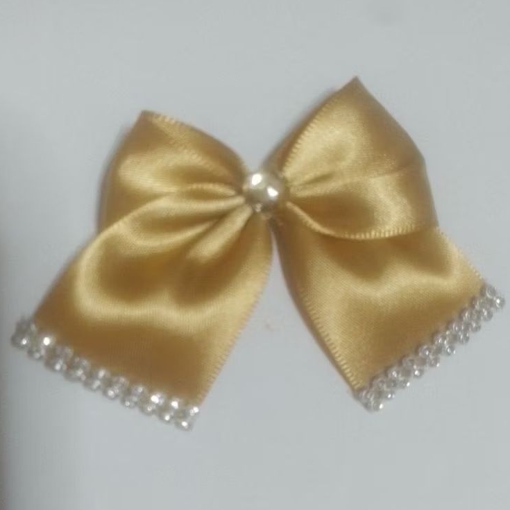 Laços  de LUXO em cetim (n.9) DOURADO para colar nas lembrancinhas - kit com 10 unidades
