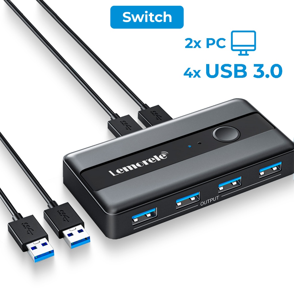 Seletor Kvm Usb Switch Usb 3.0 4 Portas Para 2 Pc Computadores Interruptor Chaveador Usb