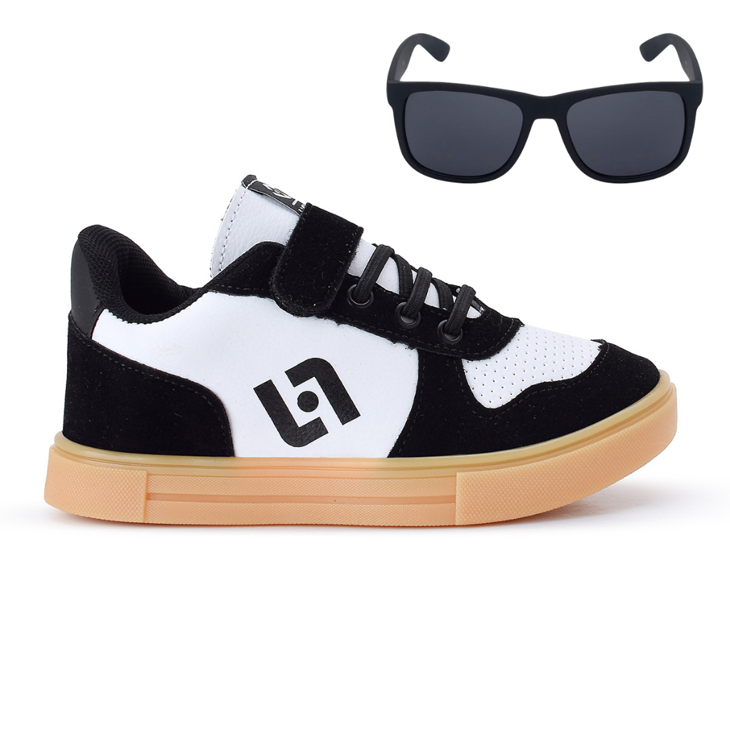 Tenis Infantil Casual Sapatenis Meninos Meninas Street Calce Facil + Oculos