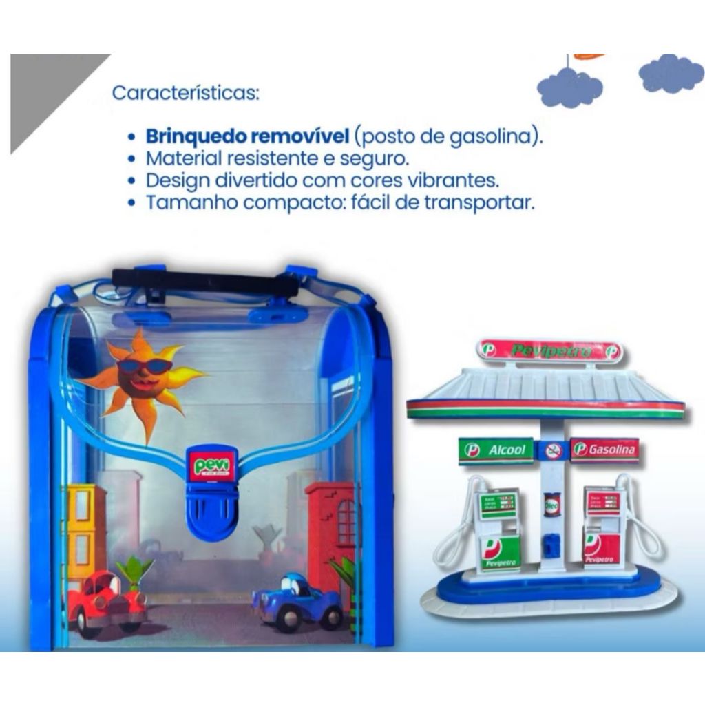 Brinquedo Lancheira Removível  Infantil Posto de Gasolina Diversão Meninos