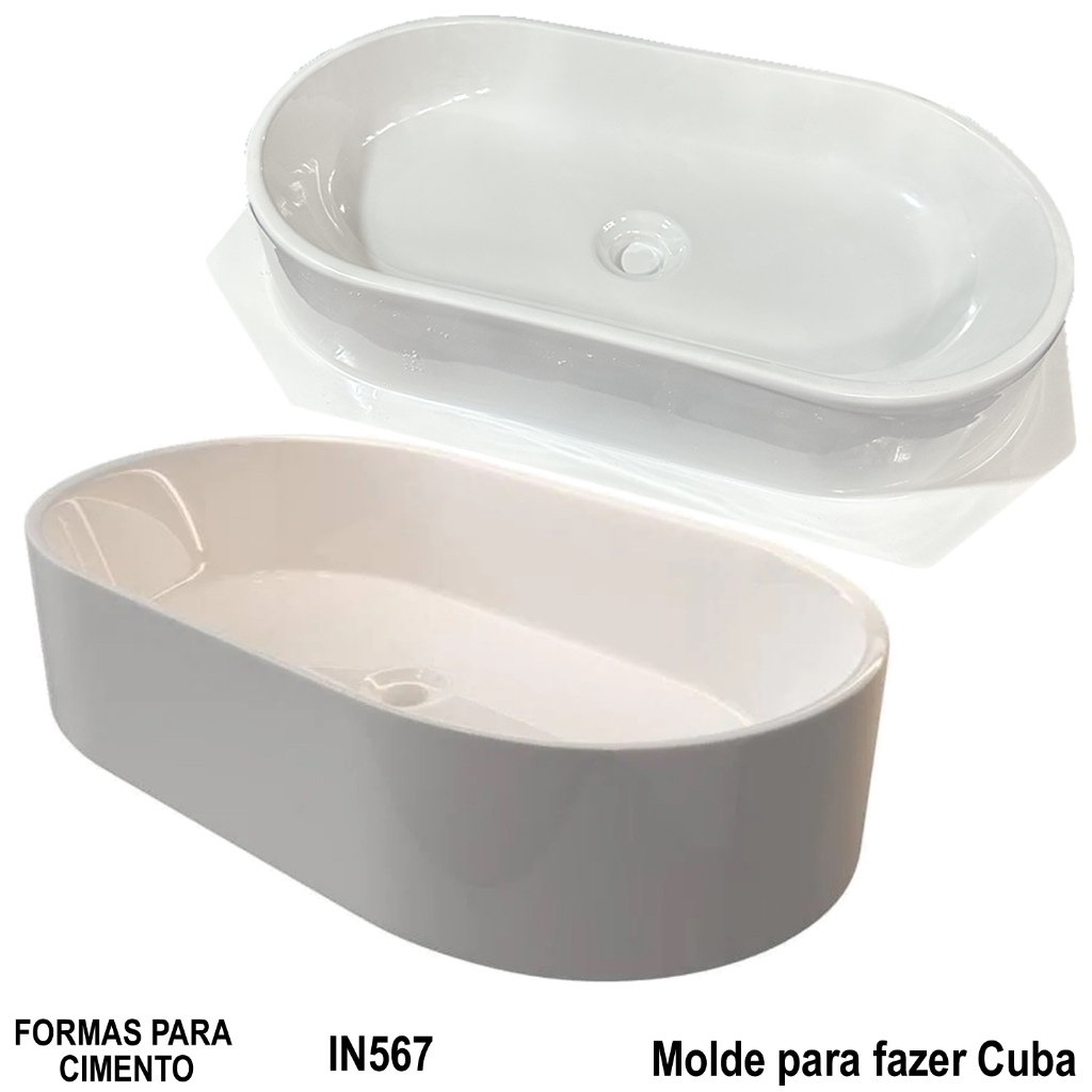 Forma 3d Molde Para Fazer Cuba Pia de Banheiro GRANDE Fôrma de Cuba Retangular 51X28X9 ABS 2mm 567