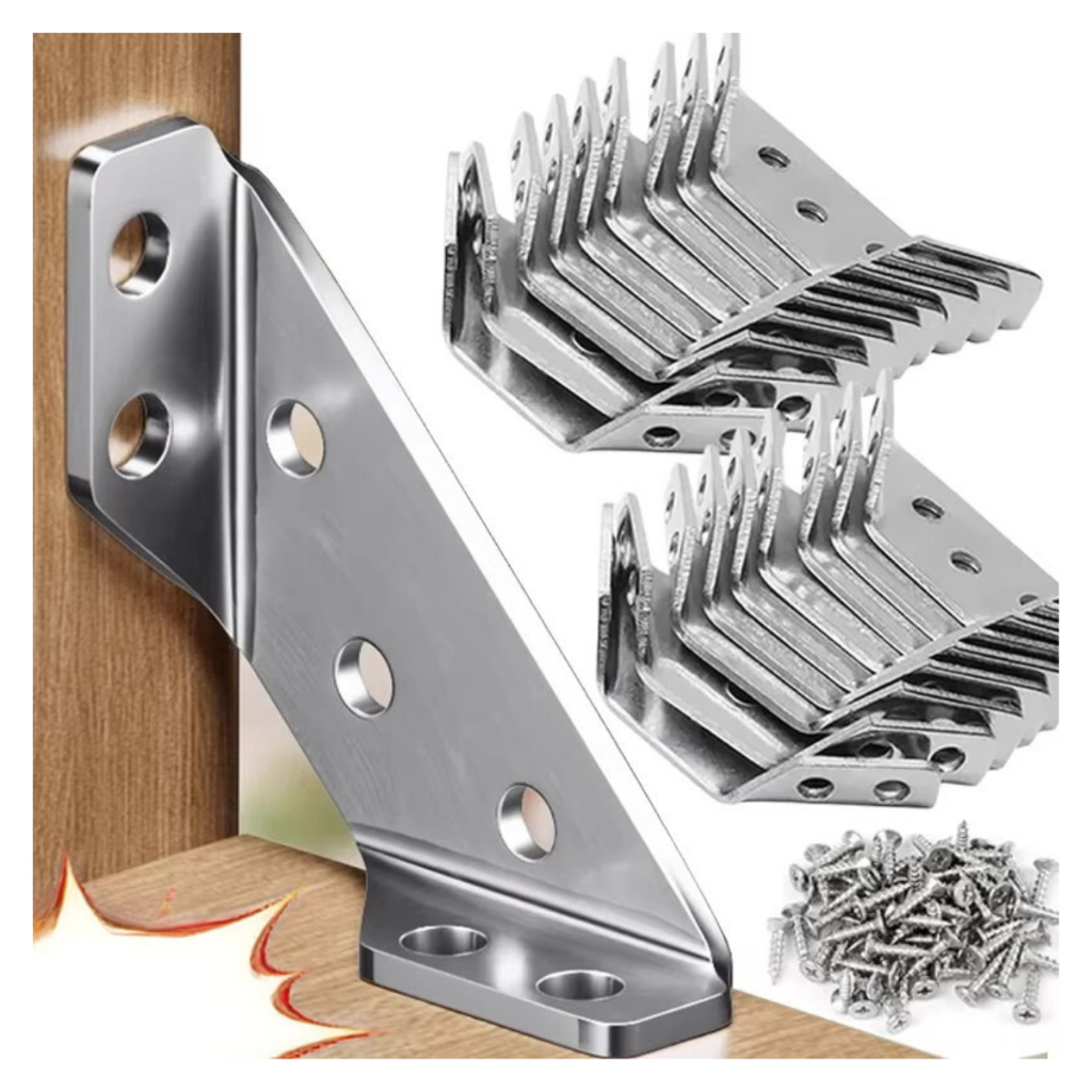 kit 20 Cantoneira Reforçada Universal Para Móveis armários Gabinetes Guarda Roupas Conector Madeira em Oferta na Shopee
