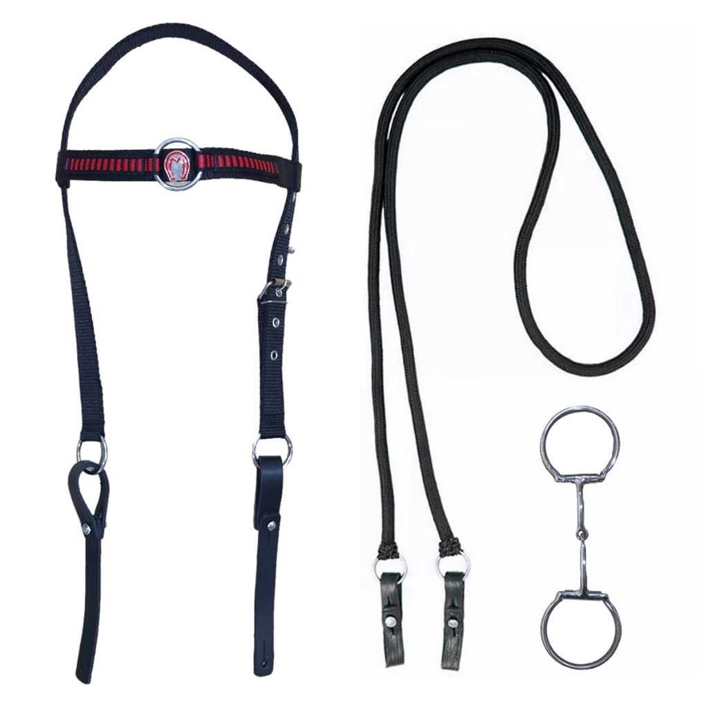 Kit Doma Rédea Com Cabeçada Mangalarga Bridão Freio D Para Cavalgadas Passeios em Oferta na Shopee