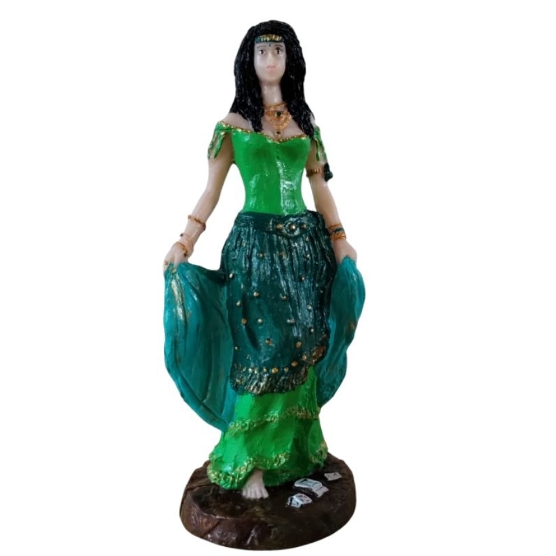 Imagem Cigana esmeralda umbanda candomblé religião em resina 21.5 cm