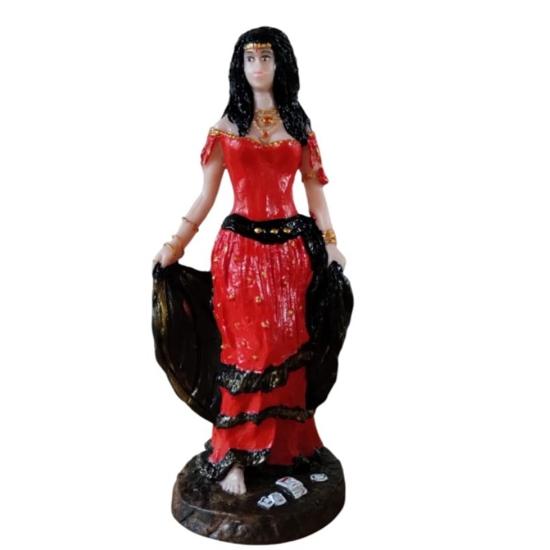 Imagem pomba gira cigana umbanda candomblé religião em resina 21.5cm