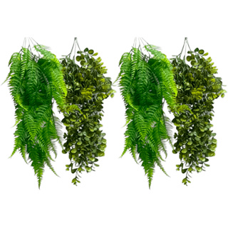 Mix 2 Pendentes de Samambaia+2 Pendentes de Eucalipto Artificial 80cm Pendurada Verde Artificial Decoração em Oferta na Shopee