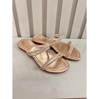 Sandália e Rasteira ( 2 em 1 ) Feminina 2 Tiras de Strass Brilhosa, Linda E Confortável Envio Imediato