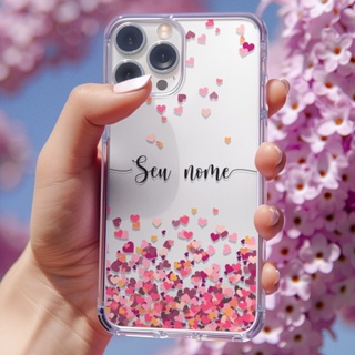 Capinha Corações Capa Com Seu Nome Personalizada Todos os Modelos de Celular em Oferta na Shopee