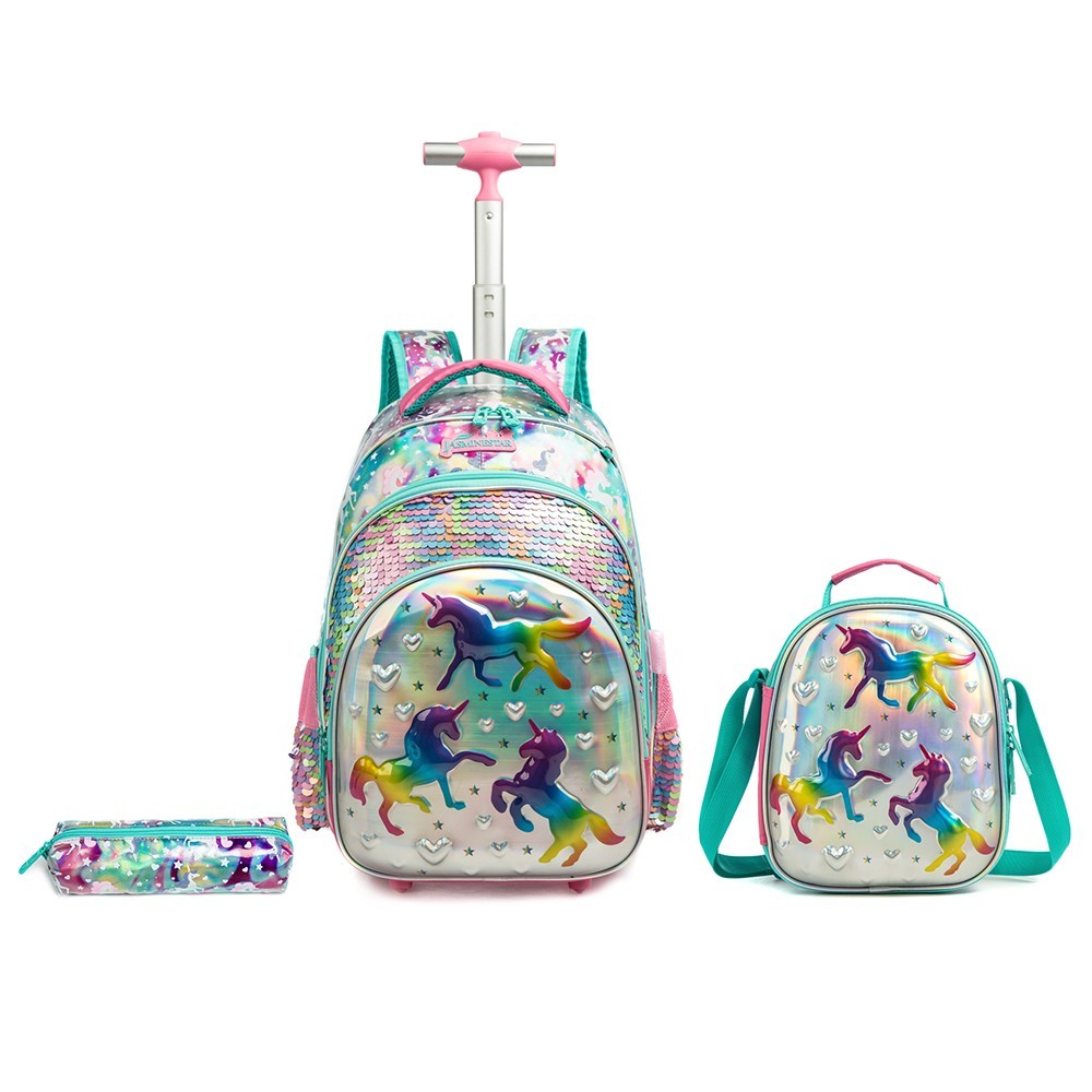 Kit Mochila Lancheira Estojo Rodinhas Reforçada Escolar em Oferta na Shopee
