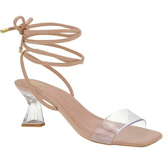Sandália Gladiadora Amarração Salto Taça Cristal Vinil Transparente Feminina 233-002 em Oferta na Shopee