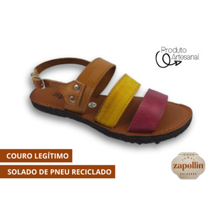 Sandália Feminina Três Marias Couro Legítimo Solado Pneu Antiderrapante REF 04 em Oferta na Shopee