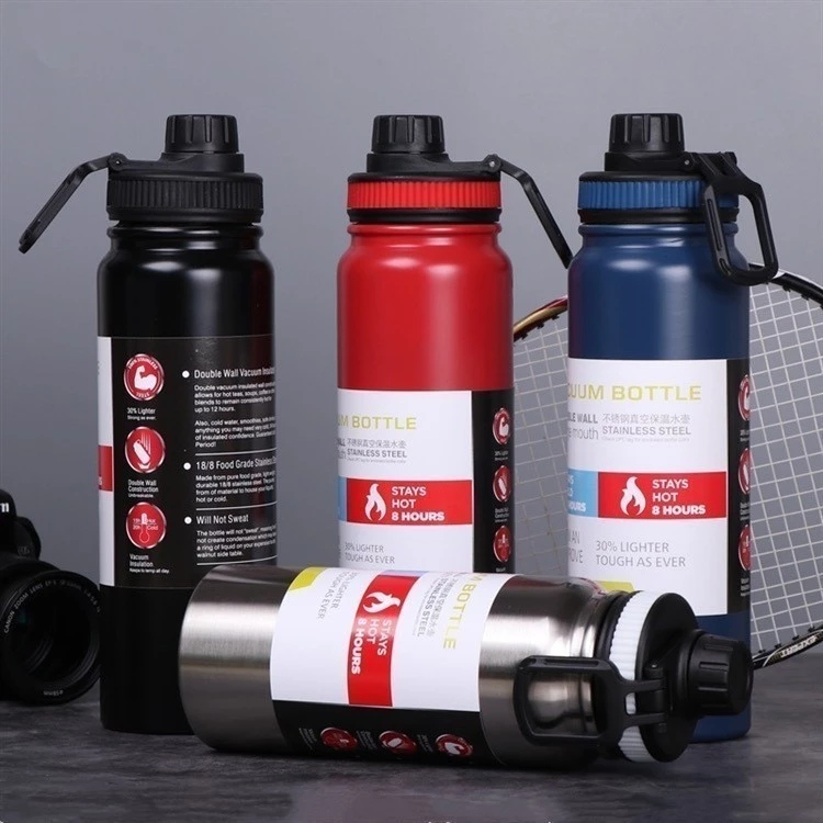 Garrafa Térmica 800ml em Aço Inoxidável Modelo Tirável à Vácuo Esportes De Grande Capacidade