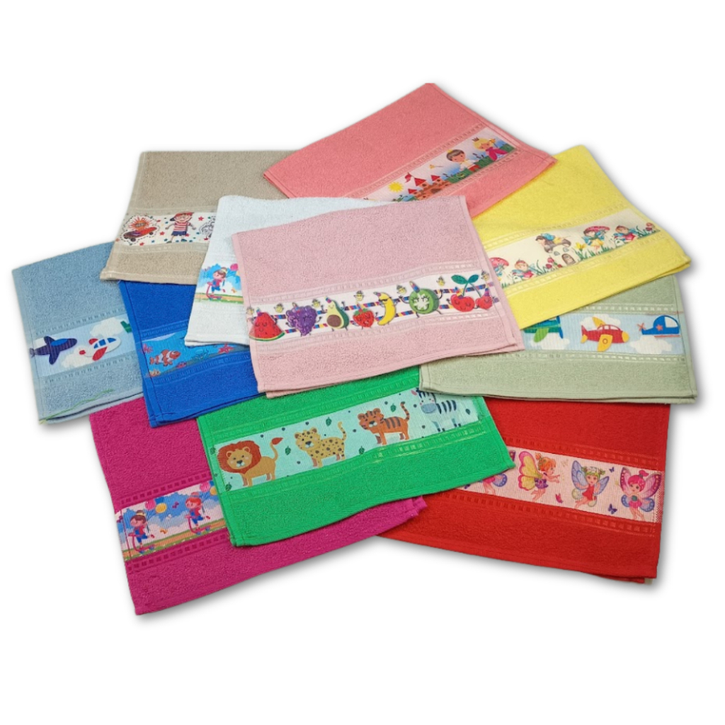 Kit 10 Toalha Lavabo Infantil Escolar Toalhinha Mão Lancheira Volta as Aulas Creche Menino Menina
