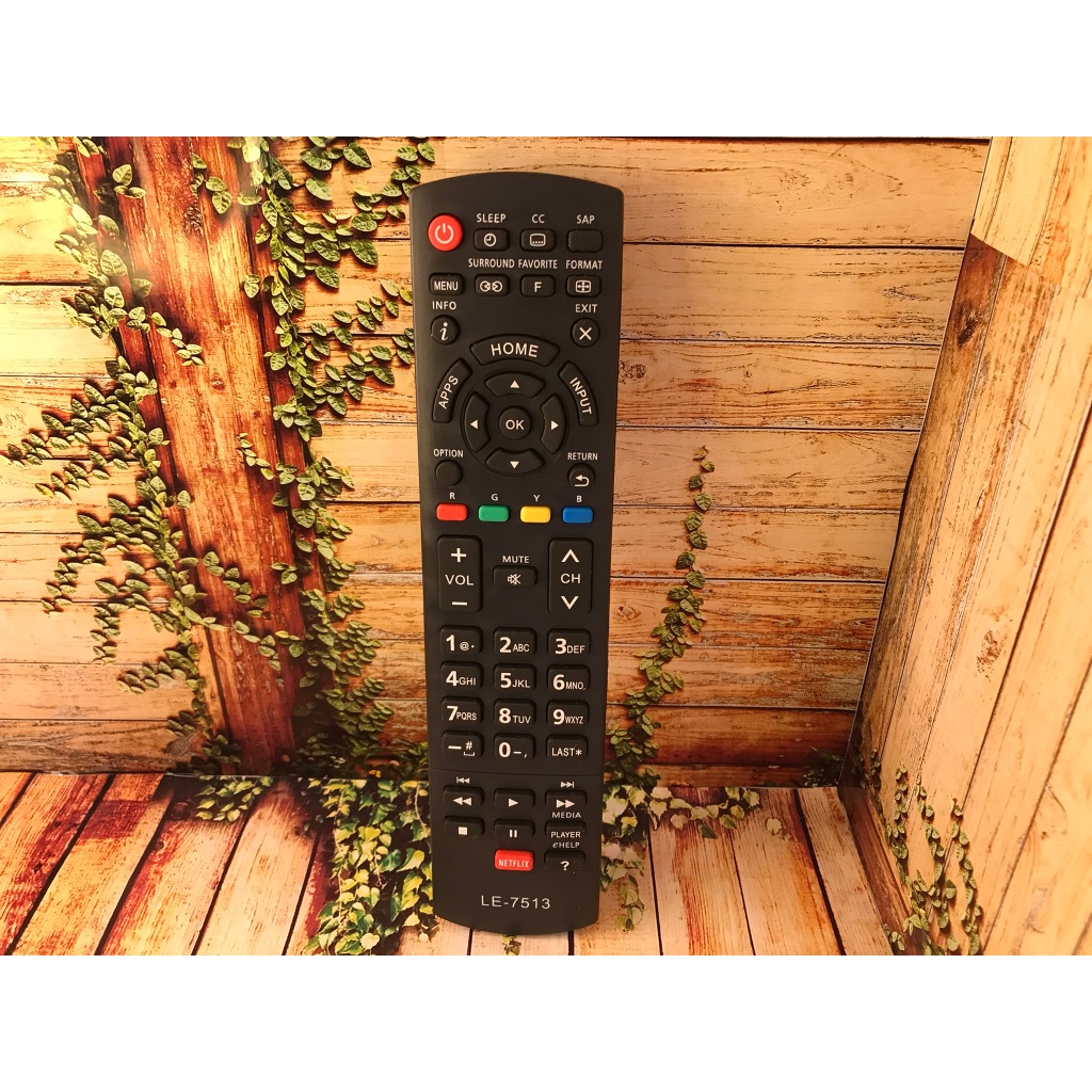 controle remoto panasonic  para tv led com netflix  home le- 7513