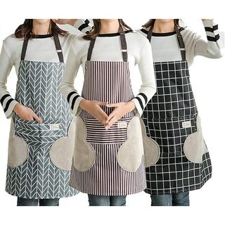 KIT 2 Avental de Cozinha Anti-Gordura Impermeável com Bolso e Pano Limpa Mão, Alça Ajustável Doméstico