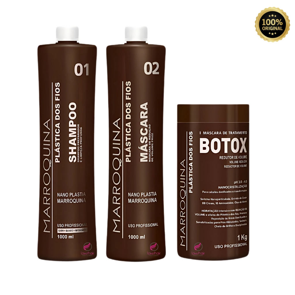 Kit Progressiva Marroquina Plástica Dos Fios Alisamento + Máscara 1kg