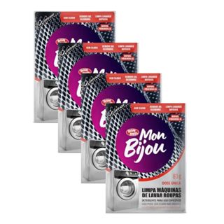 Kit com 4 unid - Mon Bijou Limpa Máquinas Lavar Roupa Frontal e Abertura Superior 80g Combate ao Maus Odores em Oferta na Shopee
