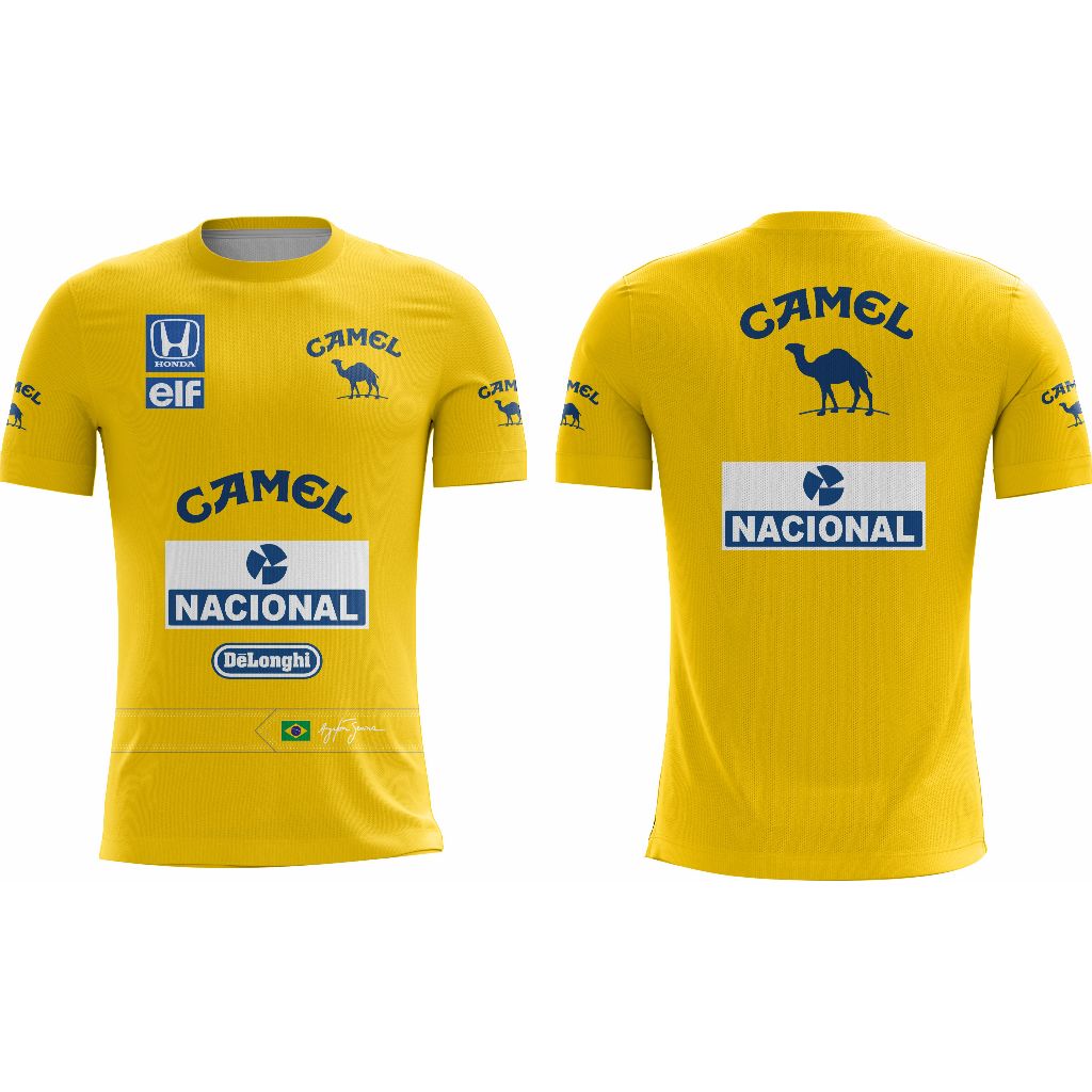 Camiseta Ayrton Senna Formula 1 Camel Lotus Williams McLaren Toleman em Oferta na Shopee