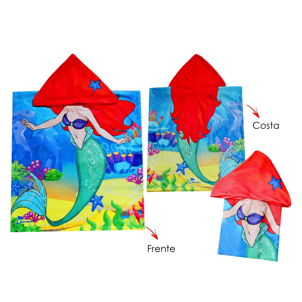 Toalha Poncho Infantil Super Macia Alta Qualidade Com Capuz