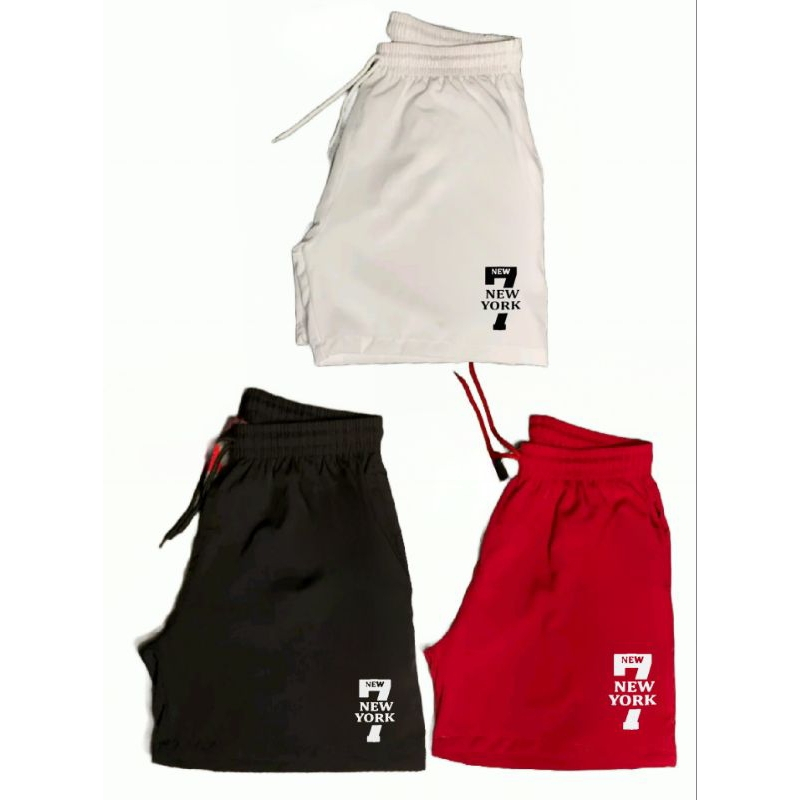 Kit 3 shorts tactel 7 New York Skate Sk8 Street  Elastano Confortável Praia Verão