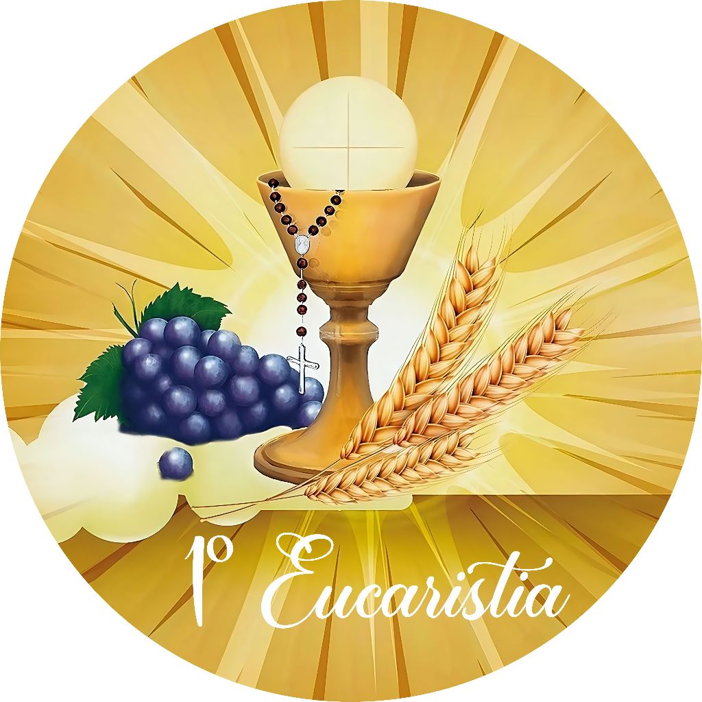 PAINEL REDONDO MINHA 1 EUCARISTIA em Oferta na Shopee