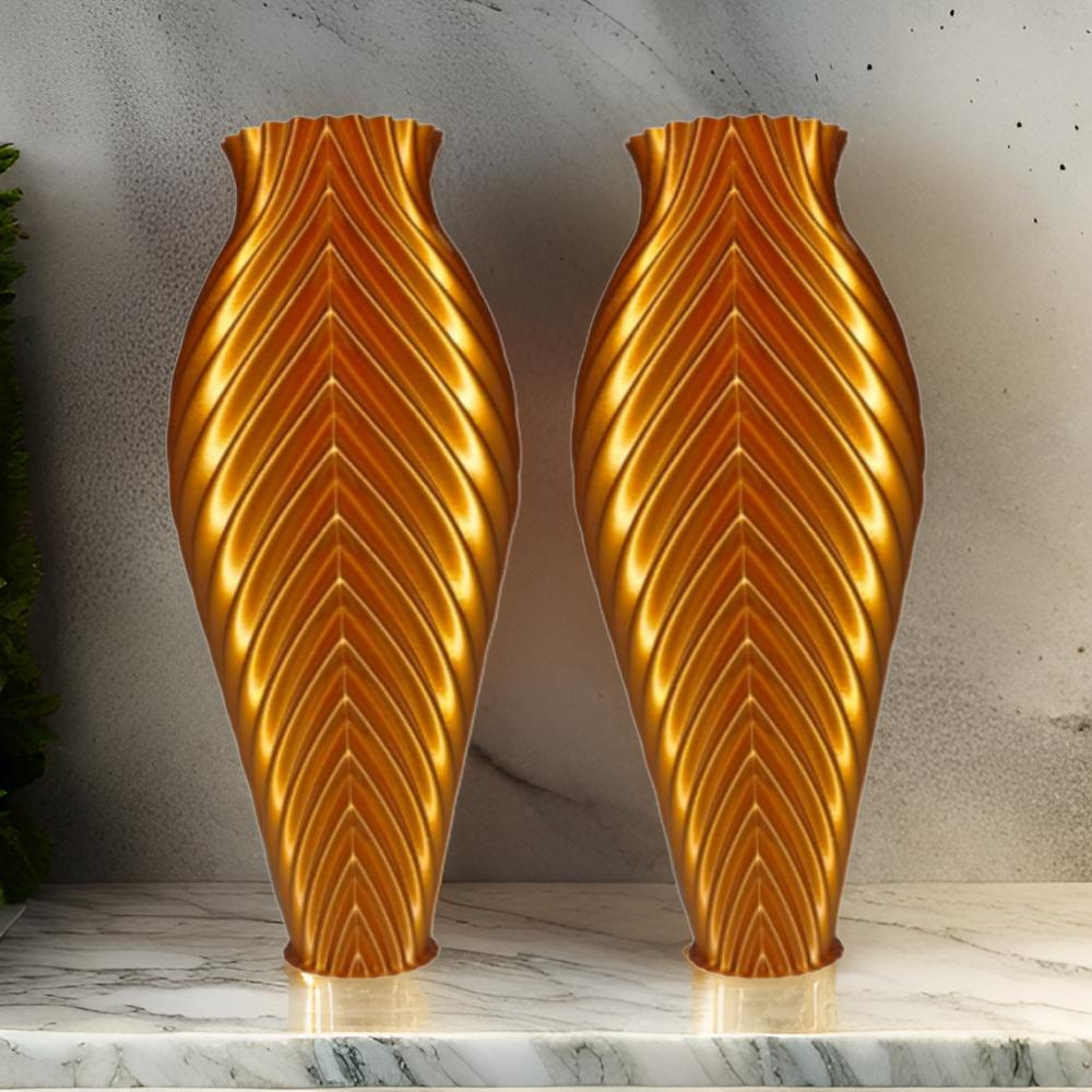 Kit 2 Vasos Sofisticados Com Desing Elegante 24cm ou 17cm  - Feitos De Plástico De Alta Qualidade