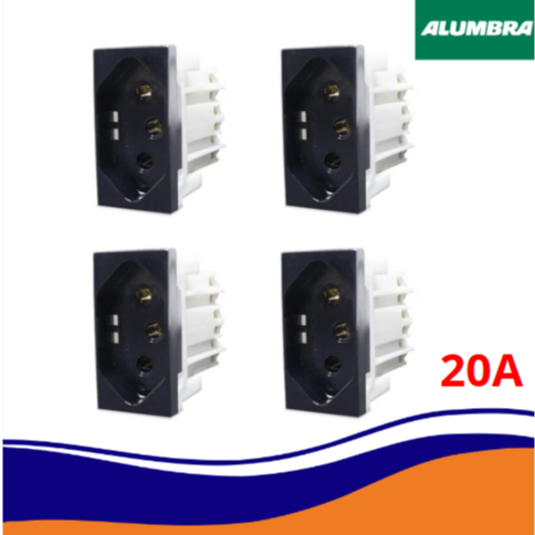 Modulo Tomada 20A Alumbra Inova Pro Class Black Piano 2P + T 250V