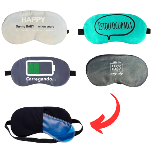 Kit 2 Máscara De Descanso Termo Gel Frio e Quente Tapa Olhos Confortável De Dormir Repouso em Oferta na Shopee