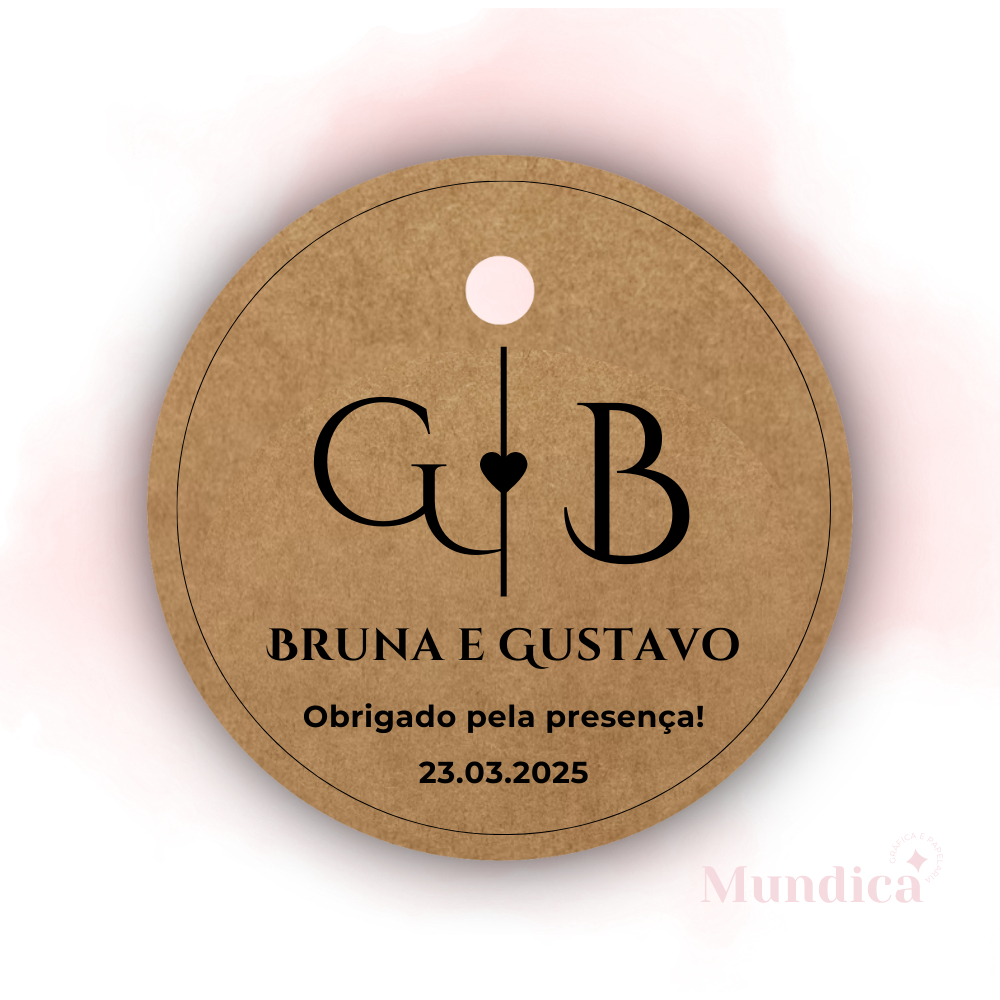 Tags Para Lembrancinha de Casamento - Escolha os Modelos Kraft 80 unidades