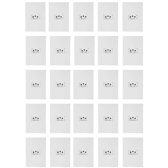 Kit 25 Conjunto 1 Tomada 2p+t 10a Embutir Modular Ilumi I9 Branca em Oferta na Shopee