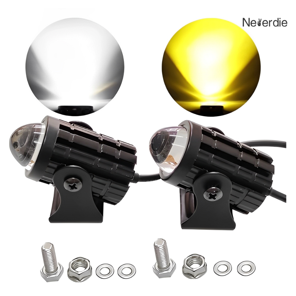 Par Farol Milha Moto Branco/amarelo Led Auxiliar 60w em Oferta na Shopee