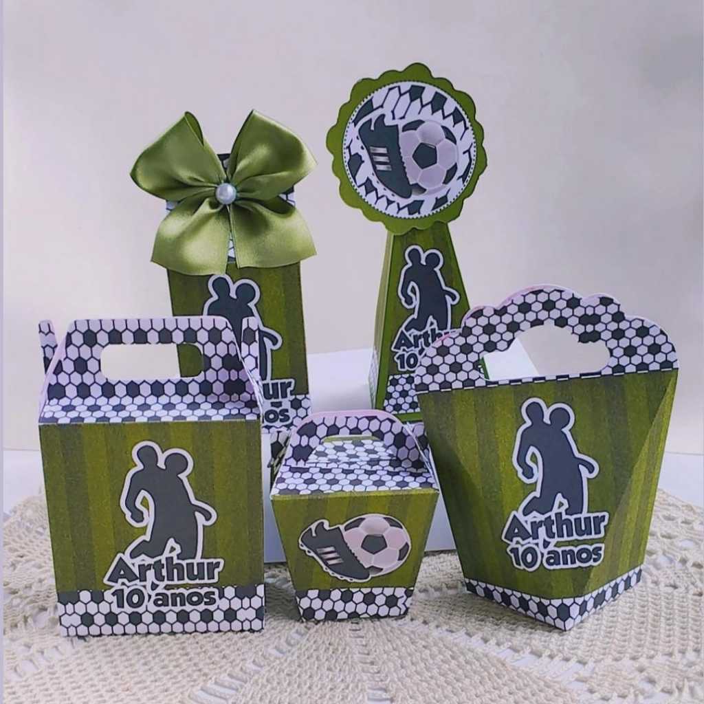 Kit Festa Tema FUTEBOL Caixinhas Personalizada Lembrancinhas para Festas PEGUE E MONTE