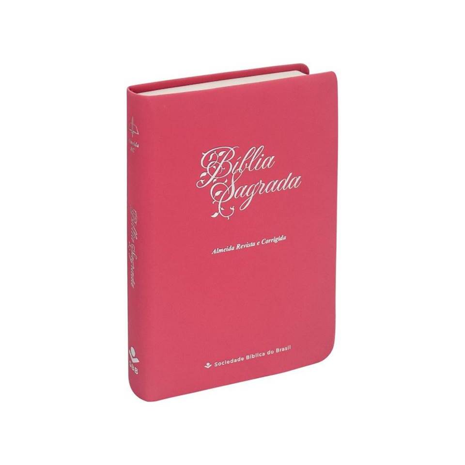 Bíblia Sagrada Almeida Revista e Corrigida - Letra Gigante - Linha Ouro - Capa Macia Pink