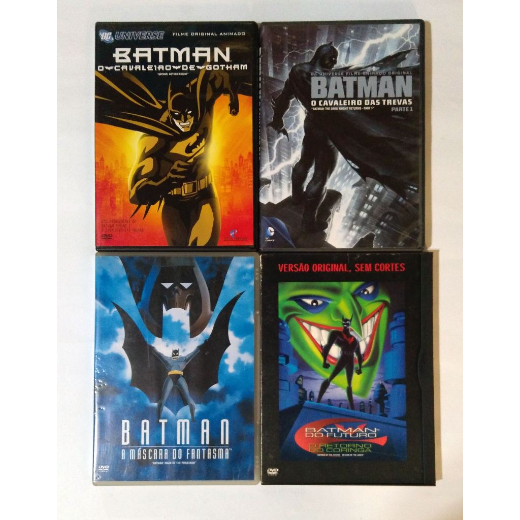 Combo Batman Animações - Mascara do Fantasma, Retorno do Coringa, Cavaleiro das Trevas e Cavaleiro de Gotham - Originais