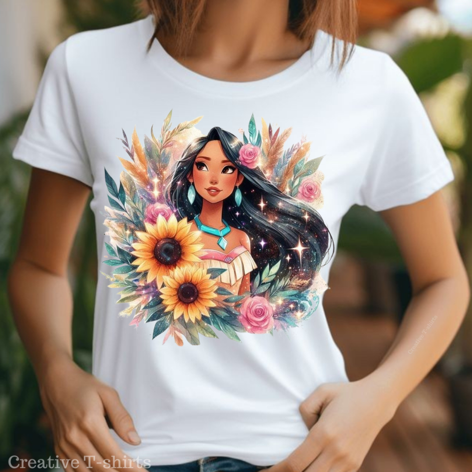 Camisa Estampada Pocahontas Camiseta : Blusa Femininas, Masculina e Infantis. Estampas Exclusivas!