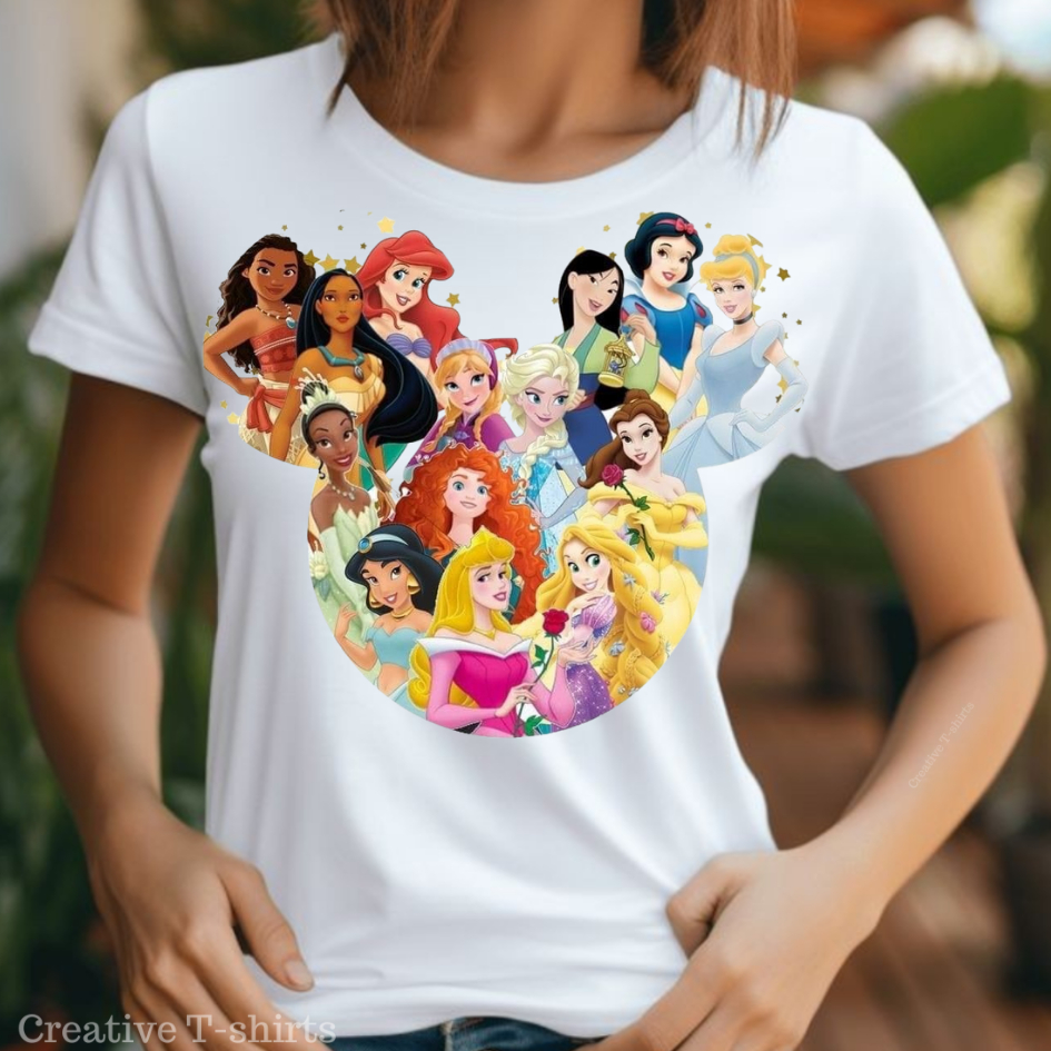 Camisa Estampada Princesas Disney Camiseta: Blusa Femininas, Masculina e Infantis. Exclusivas!