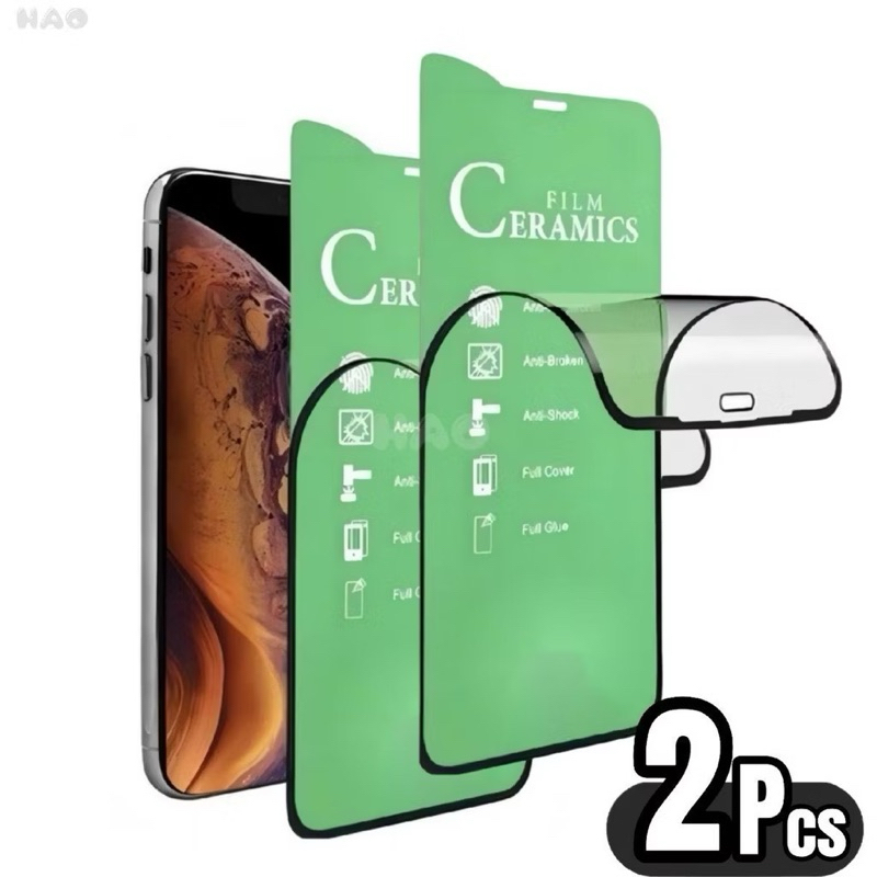 Kit 2 Peças Película de Cerâmica Para IPhone X/XS 11 12 13 14 15 16 17Pro Max